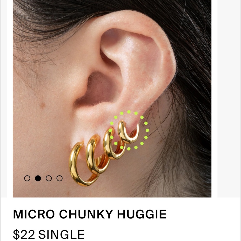 Gold Micro Chunky Huggie Earrings